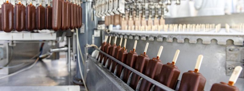 National cold chain distribution of retail packaged ice cream.